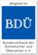 BDÜ- Logo, Hintergrund blau, Schrift weiß